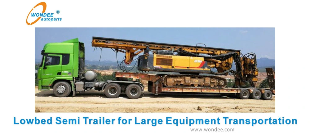 Heavy Container Gooseneck Excavator Transport Semi Trailer with 100ton