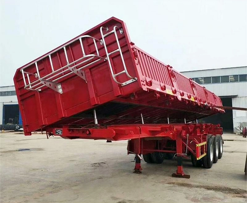 Vehicle Master Customzied 2 3 4 Axles 20 40 45 FT 60 80 100 Tons Side Dump Semi Trailer for Cargo Transportation