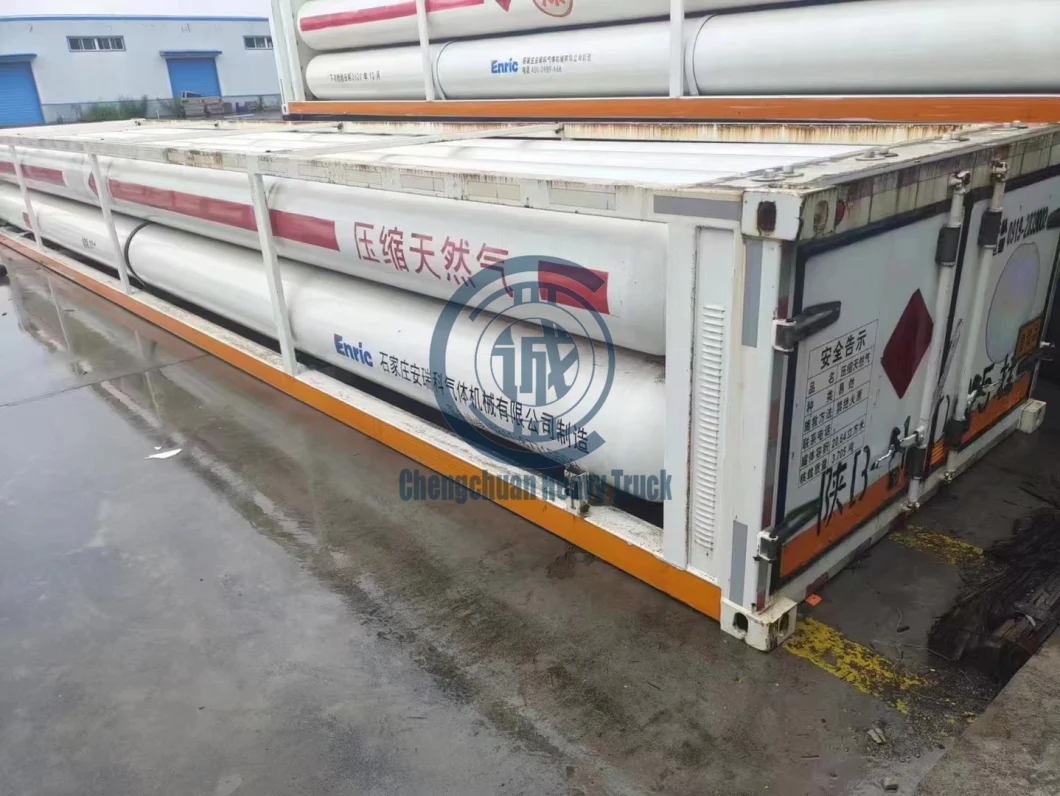 CNG Cascade Tube Skid Trailer 10 Tubes 12 Tubes Large Capacity Nature Gas Storage Tank Trailer Mounted Filling Station Pressed Nature Gas Tank Trailer