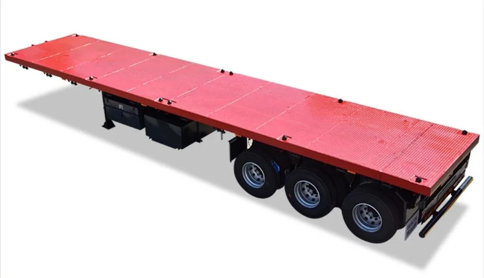 Heavy Duty 3-Axle Flatbed Container Trailer - Ideal for 20FT/40FT Containers, 40-Ton Capacity