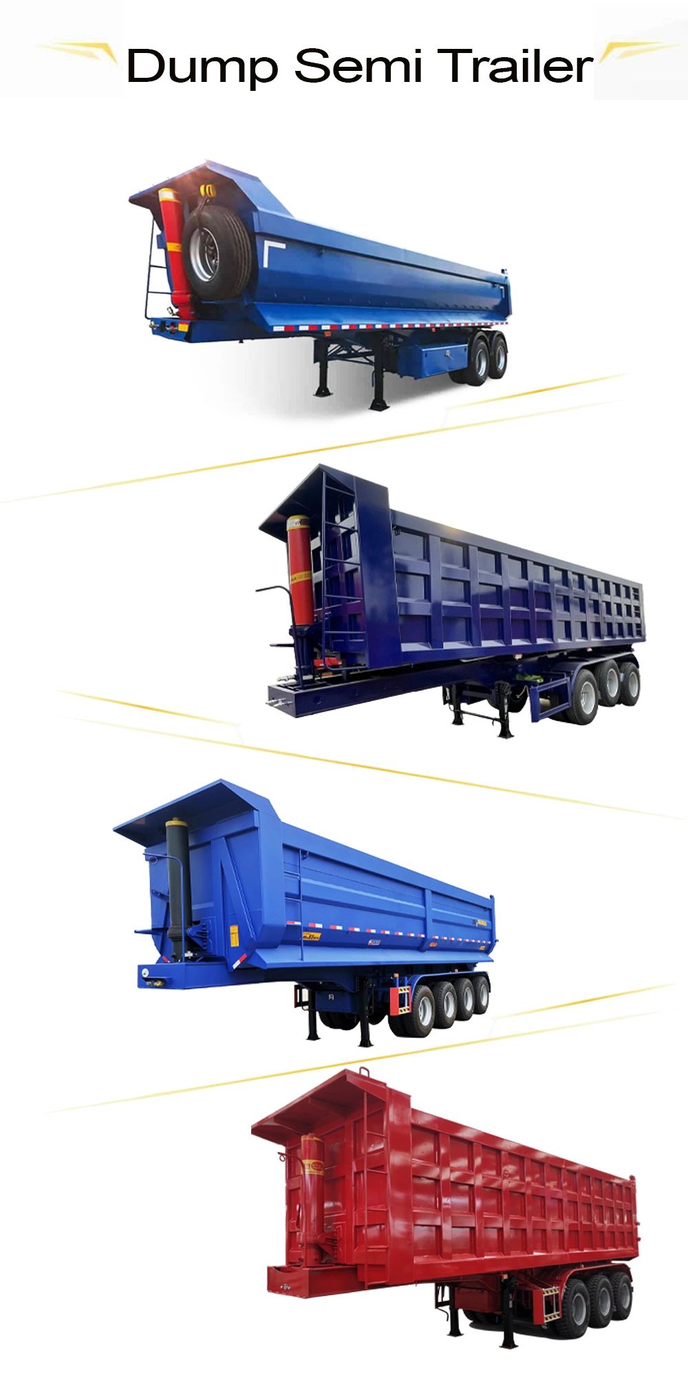 3/4/5/6 Axles 40/60/80/100 Ton Hydraulic Tippingrear End Dumper Dump Heavy Duty Sinotruk Mining Farm Cargo Tipper Truck Semi Trailer for Sale Price in Africa